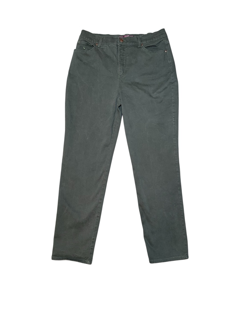 Gloria Vanderbilt Womens Green Jeans Sz 14 Large Amanda High Rise Stretch #242